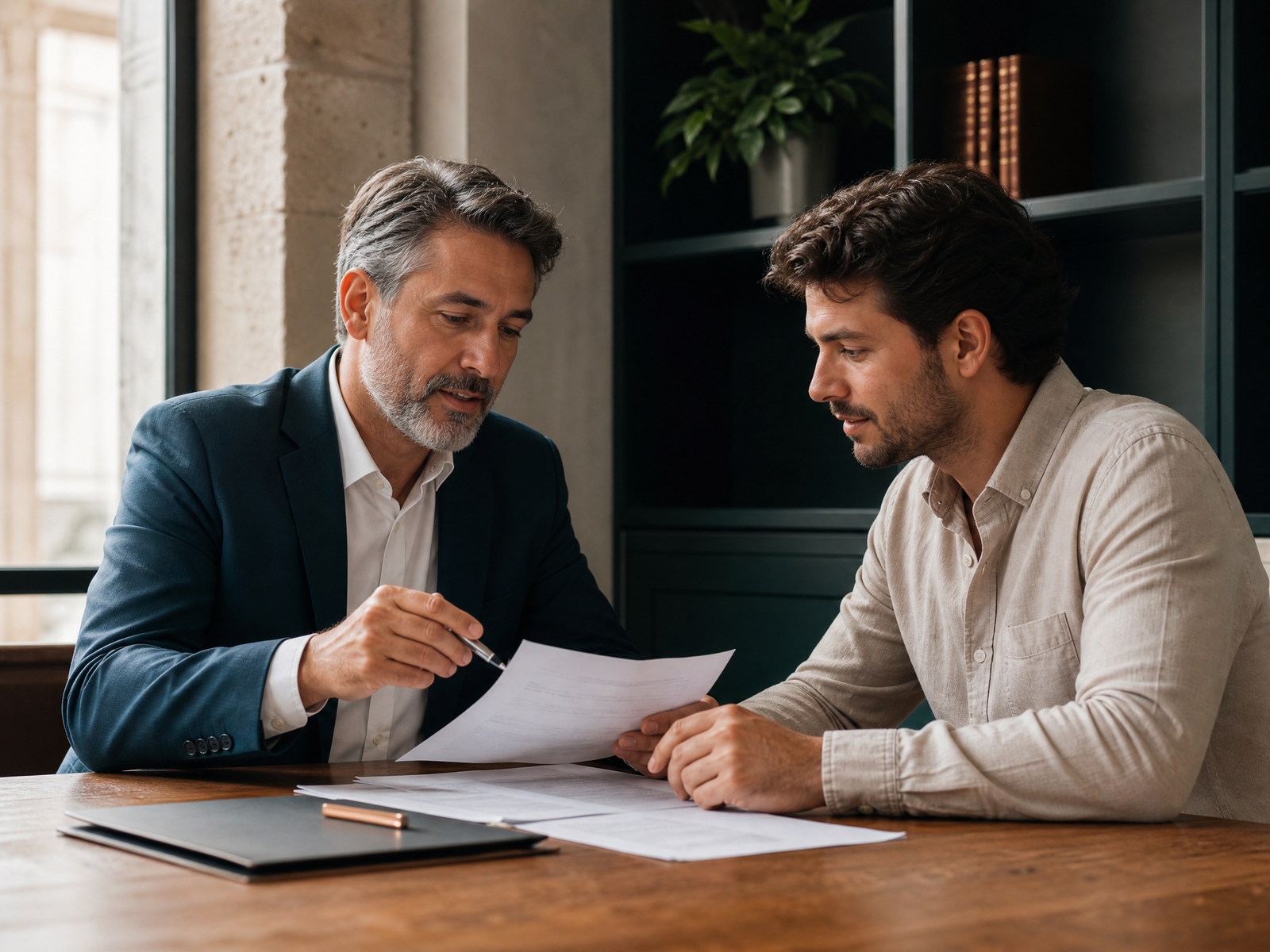 Reunião profissional em ambiente corporativo